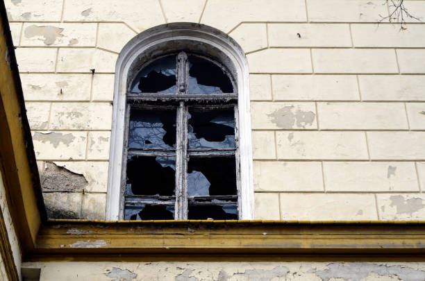 Broken Window in Legnica, Poland