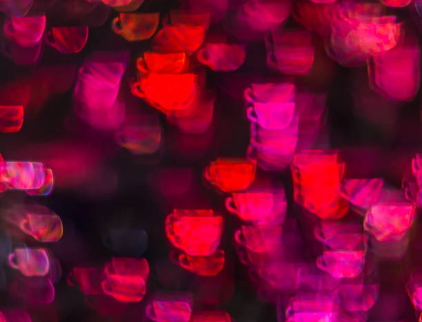 istock Beautiful background with different colored cup of coffee, abstract background, mug coffee  shapes on black background 814541826