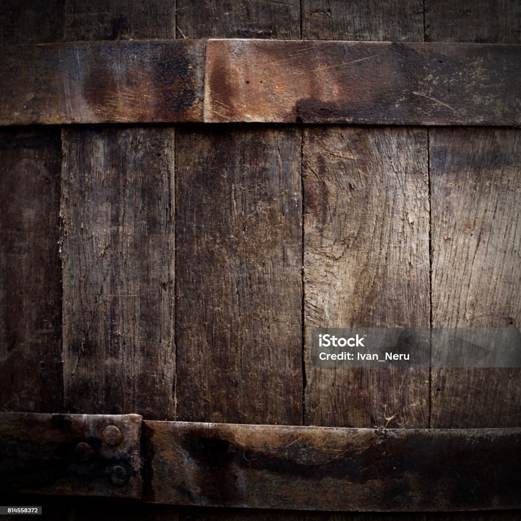 Grunge beer barrel Old dark beer barrel Barrel Stock Photo