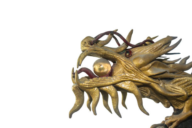 istock golden dragon isolated on white background 814563636