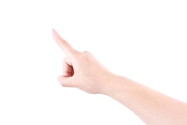 istock Female hand touching to something 814572254