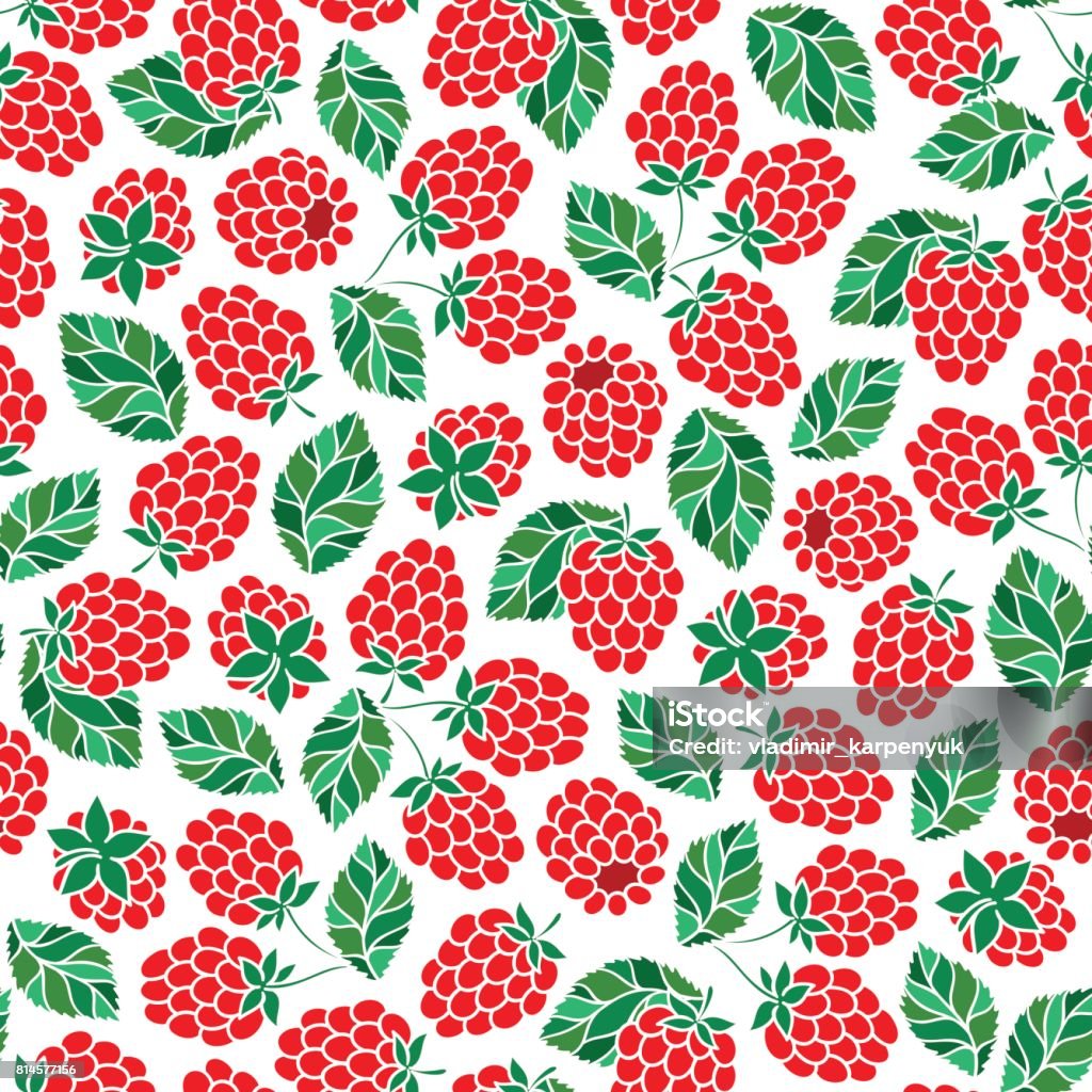 Raspberry Seed Pattern Seamless Nature Pattern With Stylized Raspberries Stock Illustration ...