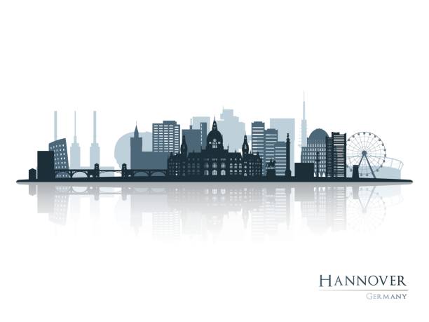 Hannover skyline silhouette with reflection. Vector illustration. Hannover skyline silhouette with reflection. Vector illustration. hanover germany stock illustrations