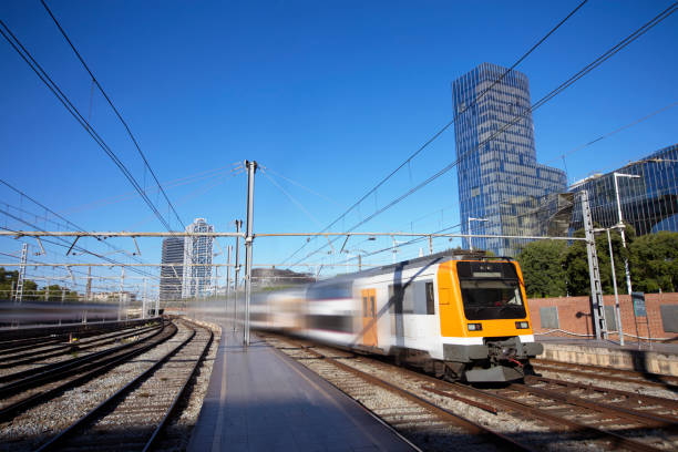 istock Train crossing the city 814593834