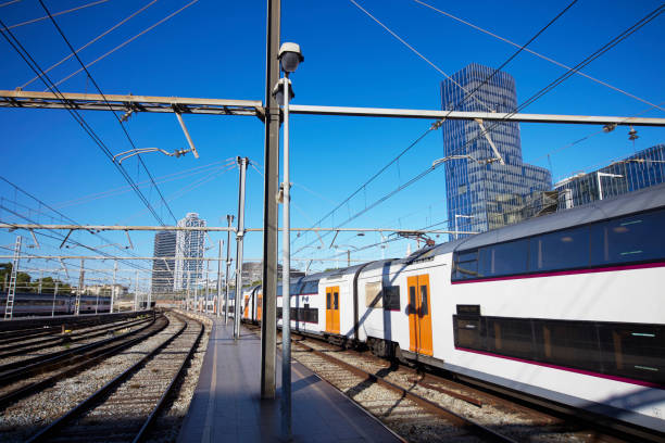 istock Train crosing the city 814594062