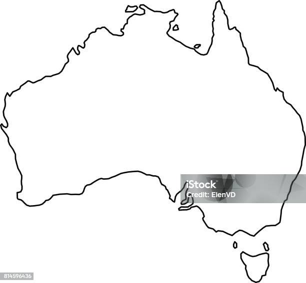 Ilustración de Mapa De Australia De Curvas De Nivel Negro De Ilustración Vectorial y más Vectores Libres de Derechos de Australia