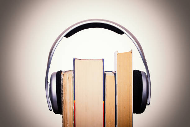 istock Headphones, Books, Audio Equipment concept composition 814622576