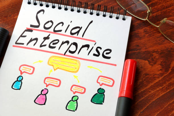 istock Social Enterprise written in a notepad with marker. 814629812