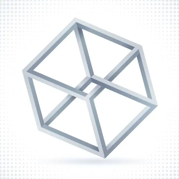 Vector illustration of Impossible Cube Geometric Shape