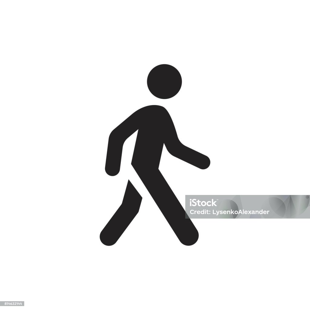 Icono de vector de hombre a pie. La gente camina muestra ilustración. - arte vectorial de Andar libre de derechos