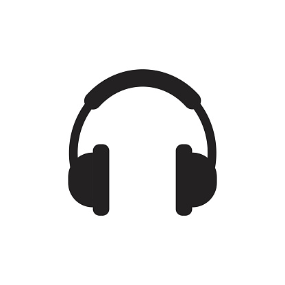 Headphone vector icon. Earphone headset sign illustration.