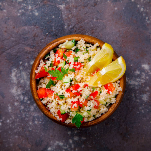 istock Tabbouleh salad with couscous on the plate 814645126