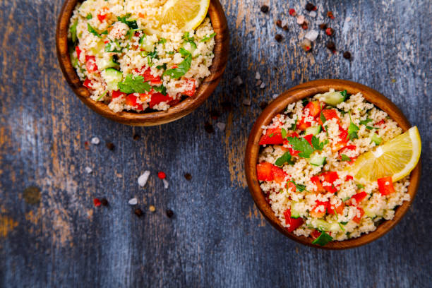 istock Tabbouleh salad with couscous on the plate 814651504