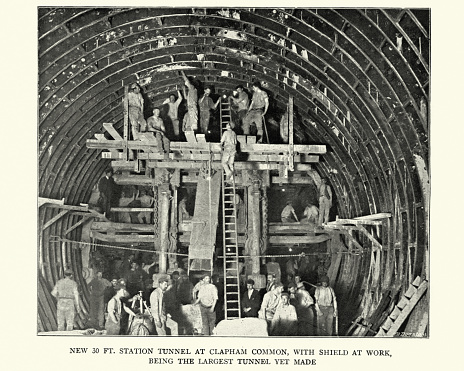 Building Station Tunnel at Clapham Common, London Underground, 1899