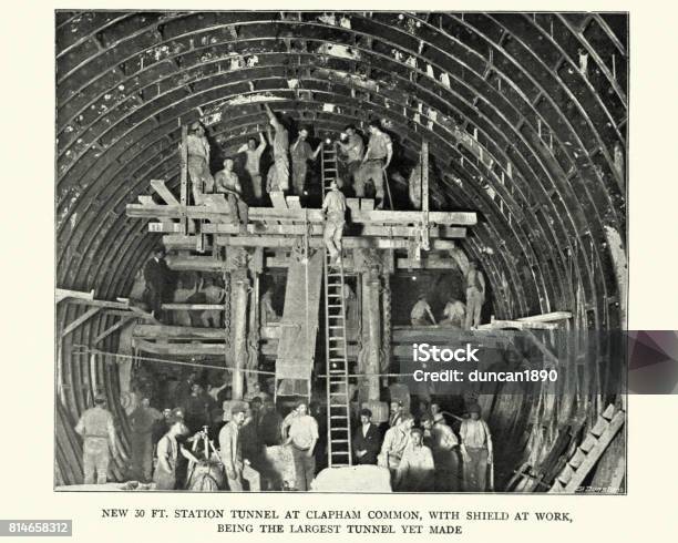 Building Station Tunnel At Clapham Common London Underground 1899 Stock Photo - Download Image Now