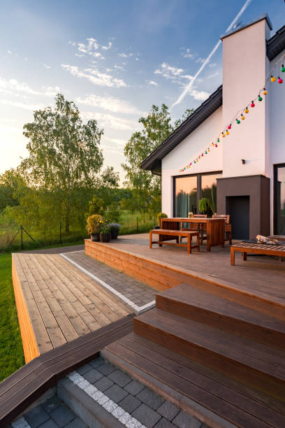 Patio with wooden flooring