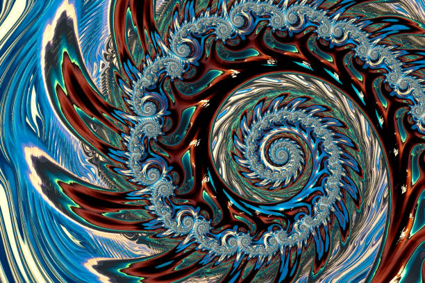 istock Fractal art - curls and repetitive spiral 814663812