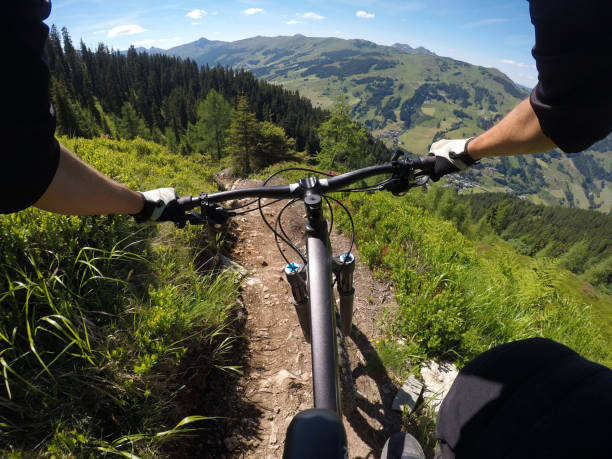 istock Bike trail in the mountains 814664088