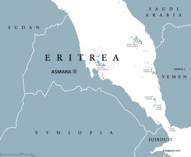 Eritrea Political Map Stock Illustration Download Image Now Eritrea Eritrea Political Map 