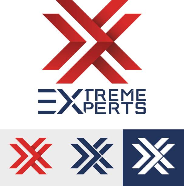 Modern styled logo for a sporty company. Letter X logo. Modern styled logo for a sporty company. Letter X logo. Vector Icon Illustration extreme sports stock illustrations