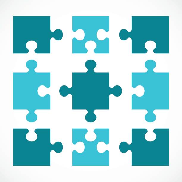 ilustraciones, imágenes clip art, dibujos animados e iconos de stock de juego de rompecabezas - puzzle jigsaw piece teamwork jigsaw puzzle
