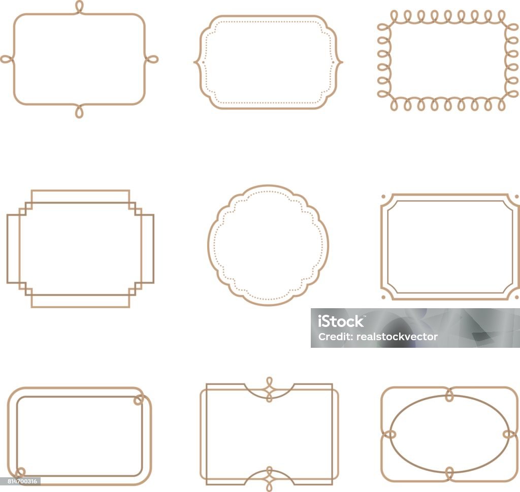 Set of vintage frame. Vector elements. Can be use for page decoration, price tag and etc Picture Frame stock vector