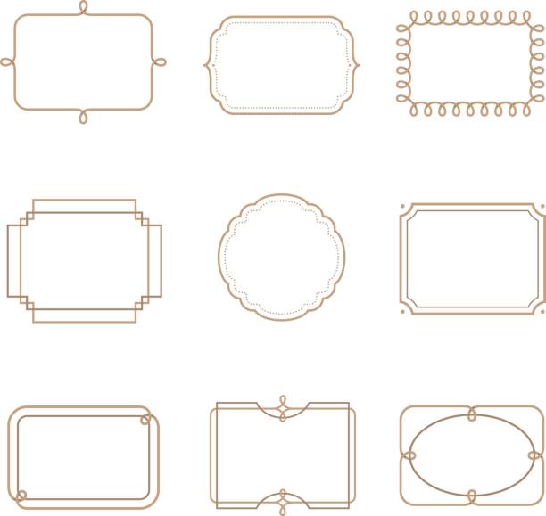 Set of vintage frame. Vector elements. Can be use for page decoration, price tag and etc mirror writing stock illustrations