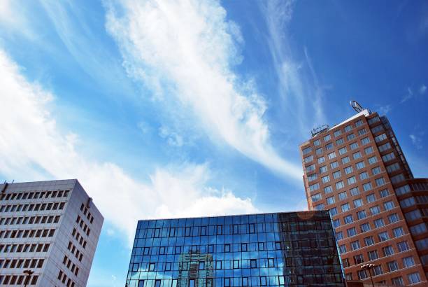 istock Modern building.Modern office building with facade of glass 814706314