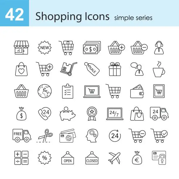 Vector illustration of Shopping icon set