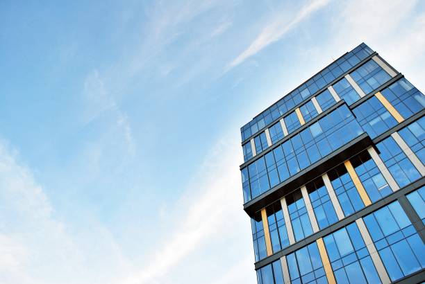 istock Modern building.Modern office building with facade of glass 814714532