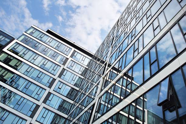 istock Modern building.Modern office building with facade of glass 814715028