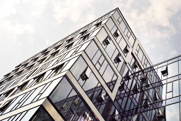 istock Modern building.Modern office building with facade of glass 814722396