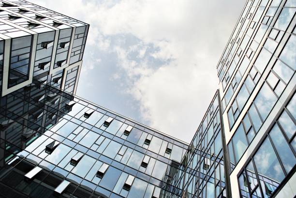 istock Modern building.Modern office building with facade of glass 814725626