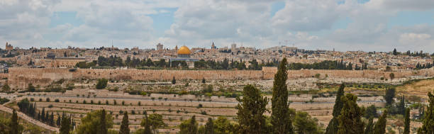 Panorama of Jerusalem old city stock photo