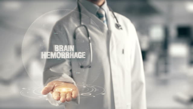 Doctor holding in hand Brain Hemorrhage
