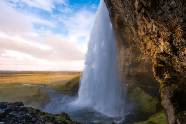 istock Beautiful waterfalls in Iceland with cloudy day 814764058