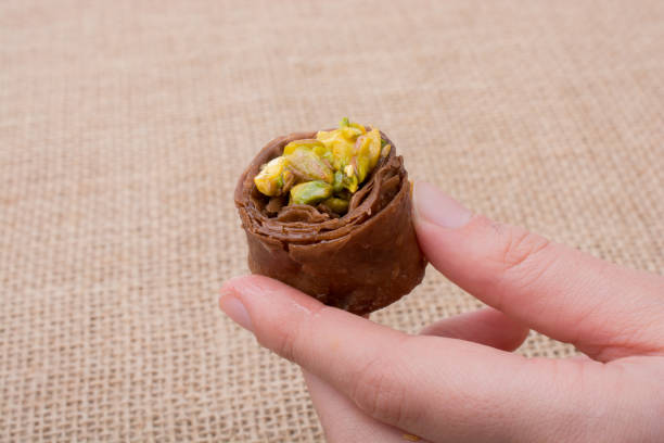 Nut stuffed dessert of mini size cuisine