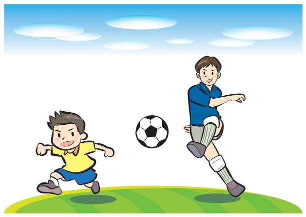 ilustraciones, imágenes clip art, dibujos animados e iconos de stock de juego fútbol padre y niño - bouncing ball family playing