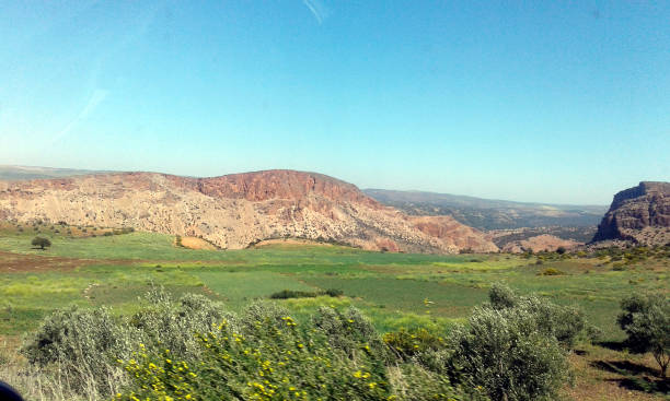 Khenifra Across a national highway that goes through Khenifra, in Morocco, a town wich is inhabited by a Berber tribe, and located on the Oum Er-Rbia River, its National Park is east of the town, and contains forests of Atlas cedars khenifra stock pictures, royalty-free photos & images