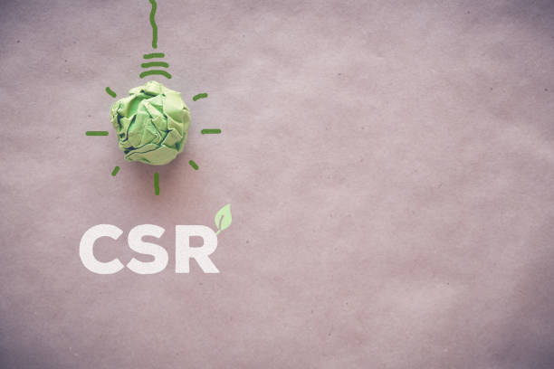 istock Green paper light bulb with CSR, Corporate social responsibility 814830066