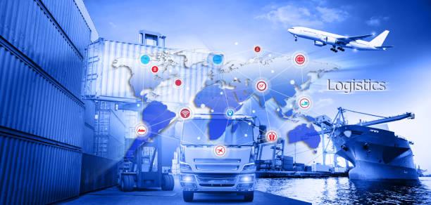 istock Logistics and transportation of Container Cargo ship and Cargo plane with working crane bridge in shipyard 814844418