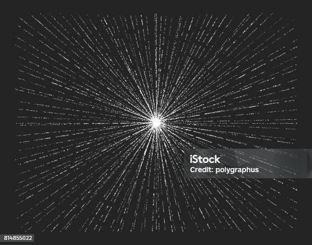 Light Rays Sunburst Starburst Hand Drawn Chalk Vector Stock Illustration - Download Image Now