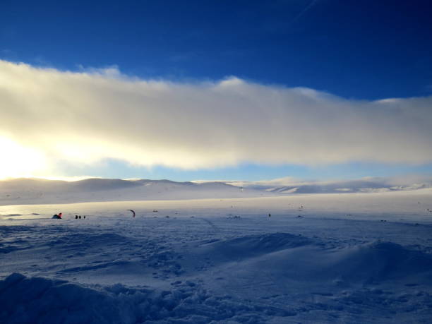 istock Wind surfing and snowkiting in winter 814859328