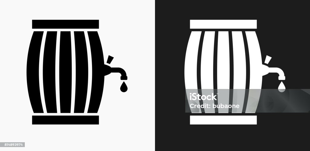 Fass Sticker Fasssymbol Auf Schwarzweißvektorhintergründe Stock Vektor Art und mehr ...