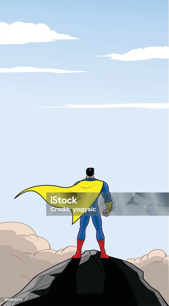 Superhero Backdraft Example Vector Superhero Back View With Cape Stock Illustration - Download ...