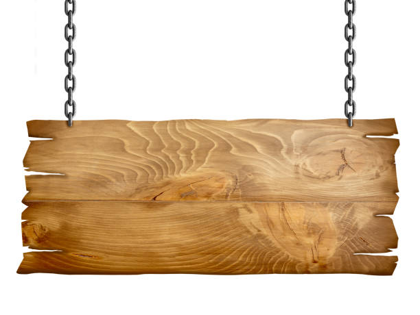 istock wooden sign with chain 814908758