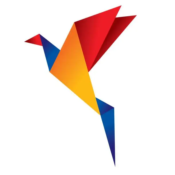 Vector illustration of Origami bird 2