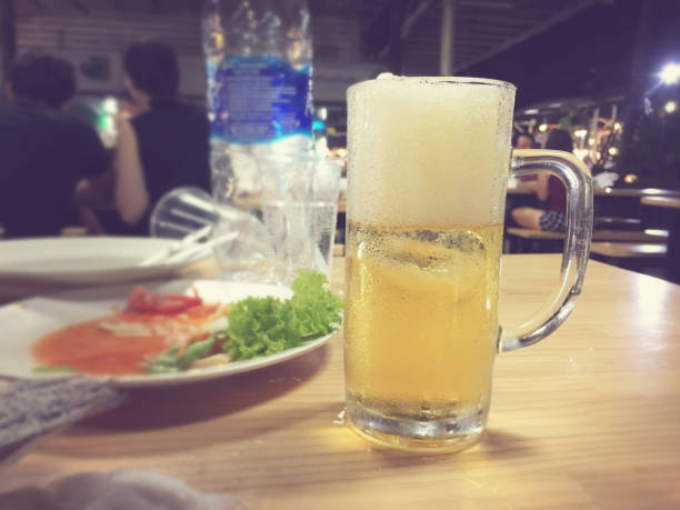 Glass of beer on the table
