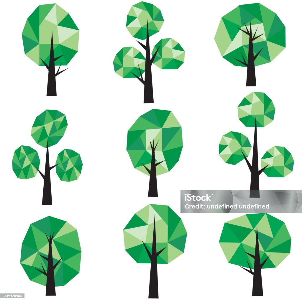 Polygon Tree Simple Polygon Tree Clip Art Stock Illustration - Download Image Now ...