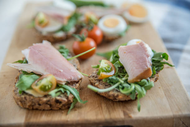 istock Sandwich with trout and vegetables 814930988